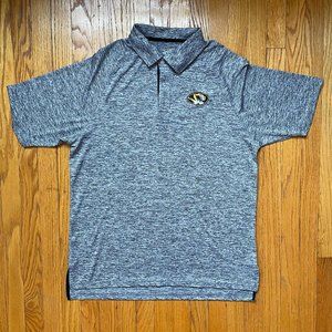 Mizzou Dri-fit Polo Heather Gray Campus Heritage Men's Large